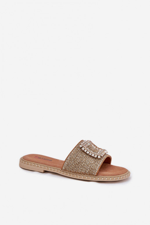 Chinelos Apartamento feminino Com trança E decoração Artiker 56C1337 bege