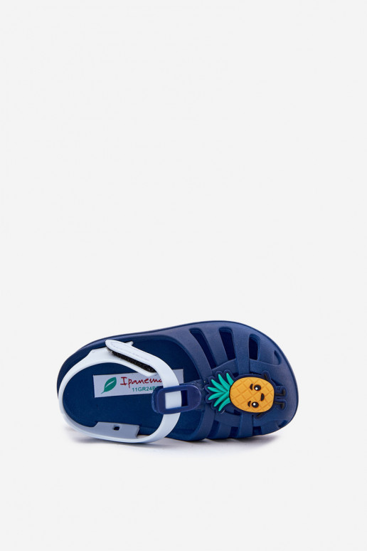 sandálias Infantil com fixadores adesivos OParaoce 83615 Ipanema Summer XIV Baby azul escuro
