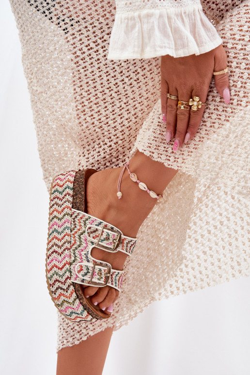 Chinelos femininos com uma plataforma Com trança I com fivelasmi Cores diferentes Eradriana