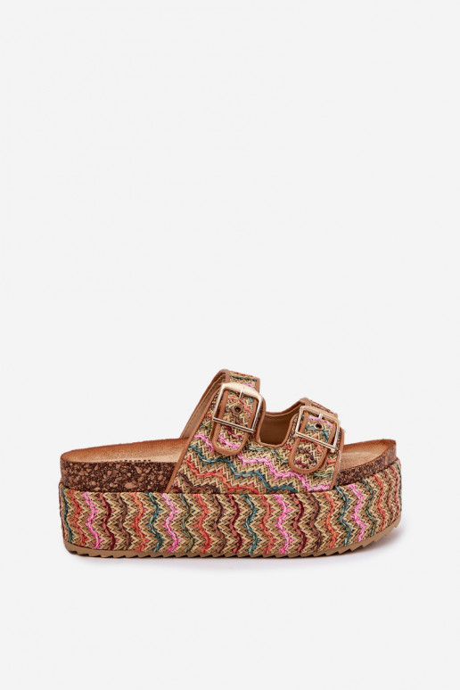 Chinelos femininos com uma plataforma Com trança I com fivelasmi Cores diferentes Eradriana