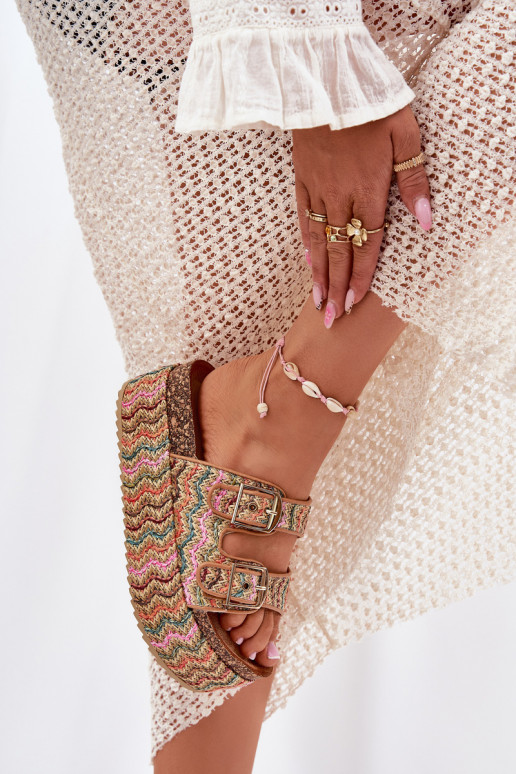 Chinelos femininos com uma plataforma Com trança I com fivelasmi Cores diferentes Eradriana