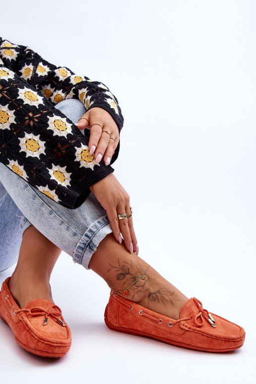 Mocassins elegantes de camurça cor laranja Si Passione Mocassins elegantes de camurça cor laranja Si Passione