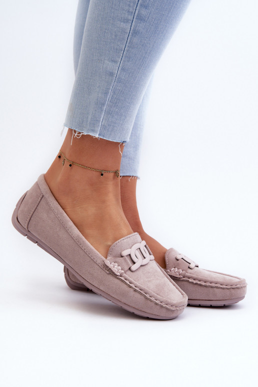Feminino Elegante Mocassins de camurça Cor violeta Rabell