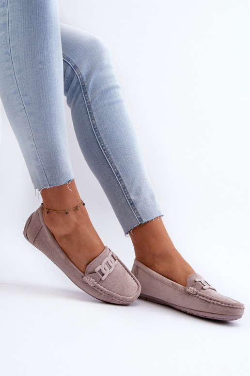 Feminino Elegante Mocassins de camurça Cor violeta Rabell