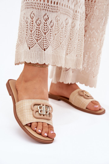 isósceles Chinelos femininos Com decorações Detalem bege Nenitta