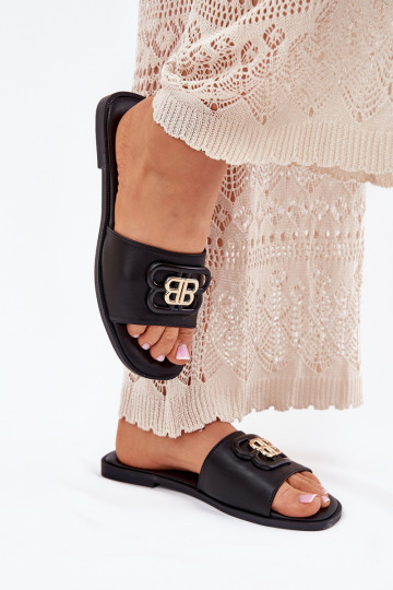 isósceles Chinelos femininos Com decorações Detalem cor preta Nenitta