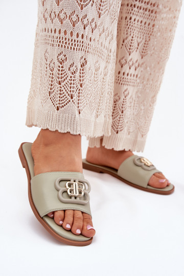 isósceles Chinelos femininos Com decorações Detalem cor verde Nenitta 2