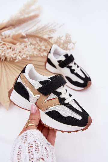 À modalo de tênis Infantil com fixadores adesivos Branco-cor preta Tezzu