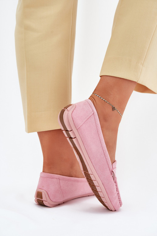 Mocassins elegantes de camurça rosa claro Lenvie Mocassins elegantes de camurça rosa claro Lenvie