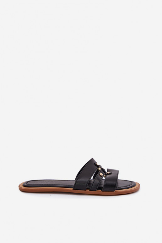 isósceles Chinelos femininos Ze cor douradam Detalem cor preta Noroti