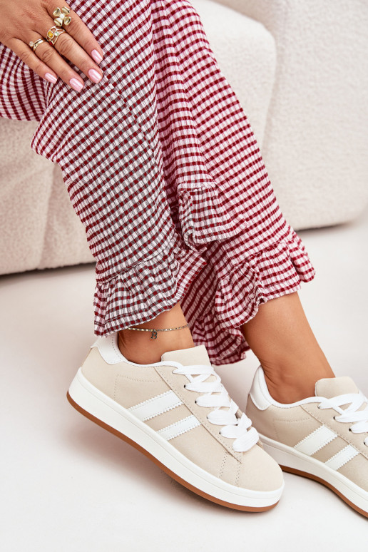 tênis À modalo de tênis Feminino de couro ecológico bege Ravina tênis À modalo de tênis Feminino de couro ecológico bege Ravina