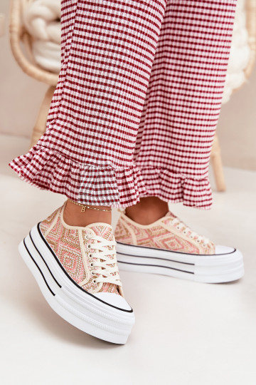 Baixo Sapatos de lazer com uma plataforma cor rosa Melina