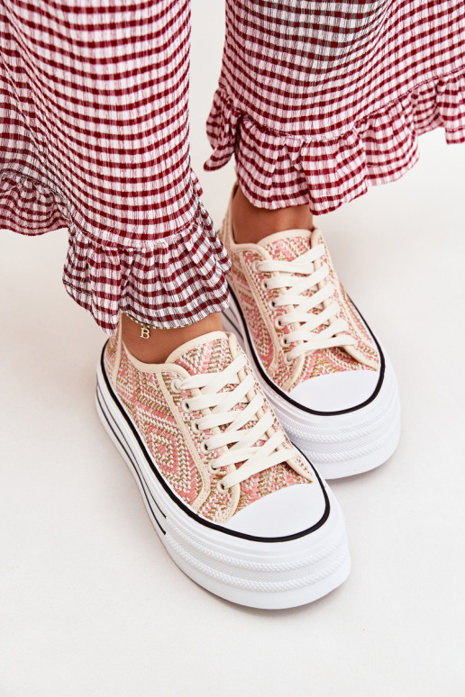 Baixo Sapatos de lazer com uma plataforma cor rosa Melina