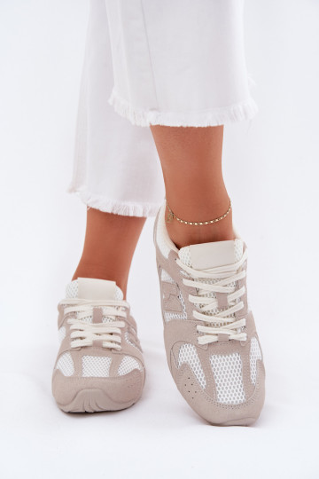 tênis Feminino Z de camurça ecológicau Branco-bege Dorella 2