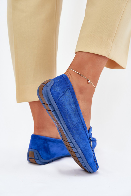 Mocassins elegantes de camurça azul cobalto Lenvie Mocassins elegantes de camurça azul cobalto Lenvie