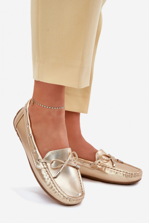 Feminino Eko Pele Mocassins cor dourada Si Passione Feminino Eko Pele Mocassins cor dourada Si Passione