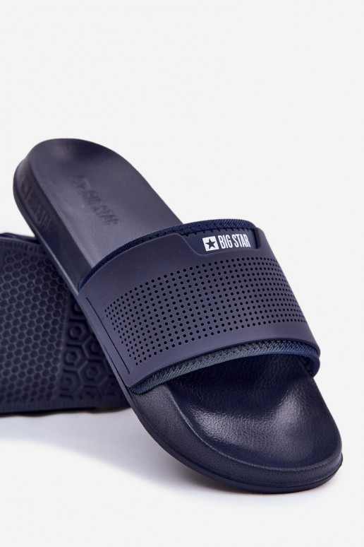 Chinelos masculinos leves Big Star NN174696 azul escuro