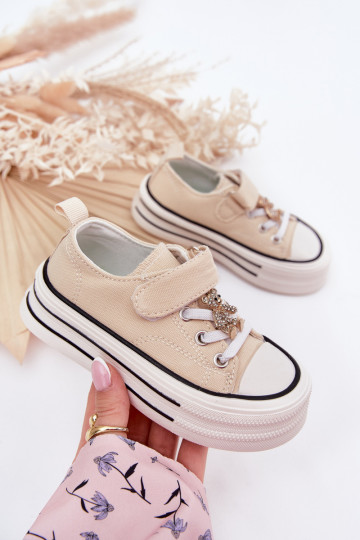 Infantil sapatos casuais Ze Złotą Przypinką ursinhos de pelúcia bege Solena