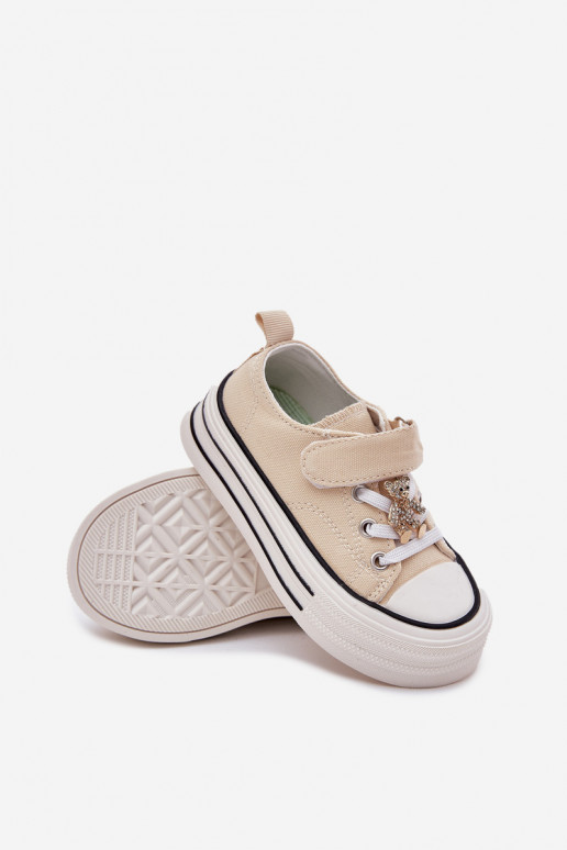 Infantil sapatos casuais Ze Złotą Przypinką ursinhos de pelúcia bege Solena