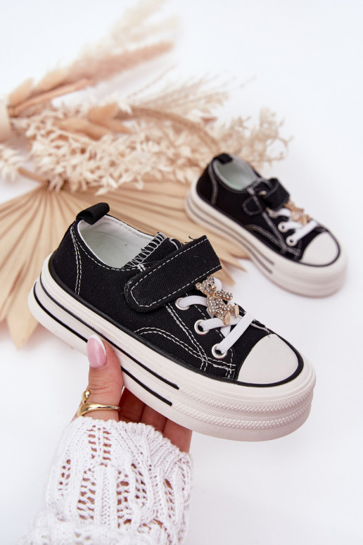 Infantil sapatos casuais Ze Złotą Przypinką ursinhos de pelúcia cor preta Solena Infantil sapatos casuais Ze Złotą Przypinką ursinhos de pelúcia cor preta Solena