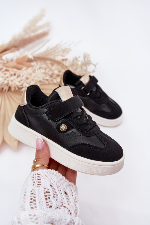 tênis À modalo de tênis Infantil com fixadores adesivos cor preta Zarina tênis À modalo de tênis Infantil com fixadores adesivos cor preta Zarina