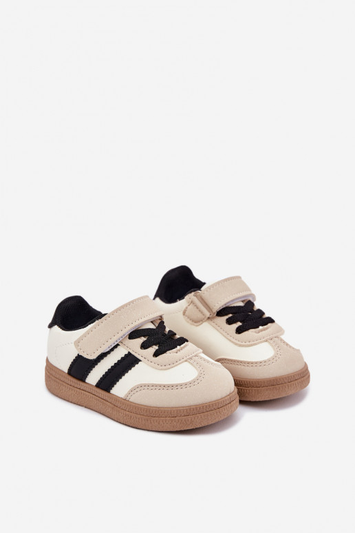 tênis À modalo de tênis Infantil com fixadores adesivos bege Adelina tênis À modalo de tênis Infantil com fixadores adesivos bege Adelina