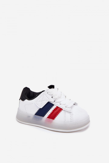 Tênis infantis modelo "Sneakers" com sola brilhante, cor branca e preta "Arielle" 2
