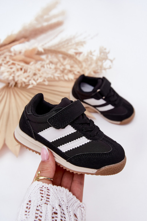 Tênis infantis tênis com fixadores adesivos cor preta Viona Tênis infantis tênis com fixadores adesivos cor preta Viona