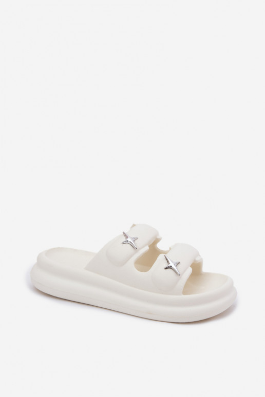 Chinelos leves Chinelos femininos com uma plataforma cor de marfim FaloParaena Chinelos leves Chinelos femininos com uma plataforma cor de marfim FaloParaena