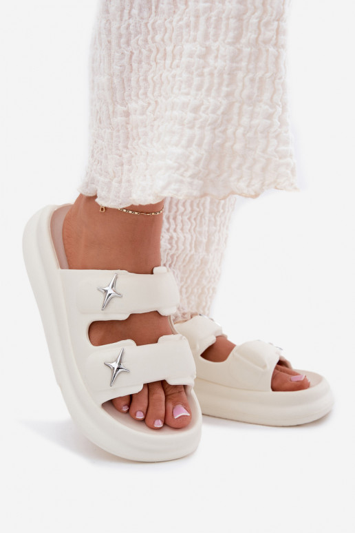 Chinelos leves Chinelos femininos com uma plataforma cor de marfim FaloParaena Chinelos leves Chinelos femininos com uma plataforma cor de marfim FaloParaena