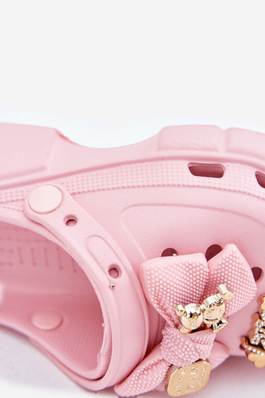 Chinelos Infantil Infantil Chinelos leves com fitas I Ozdobami cor rosa Selvana Chinelos Infantil Infantil Chinelos leves com fitas I Ozdobami cor rosa Selvana