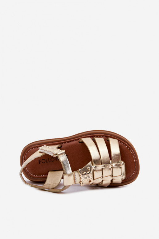 Infantil sandálias Com decorações Detalem cor dourada Serina