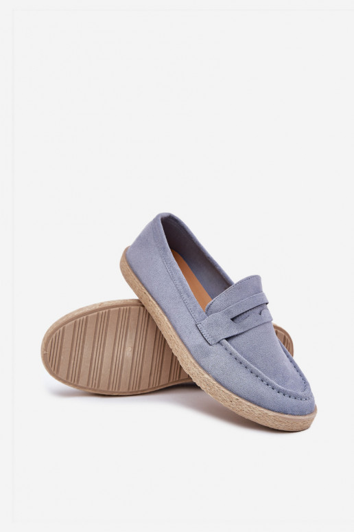 Mocassins Tem que sercho Com trança cor azul Fiamar