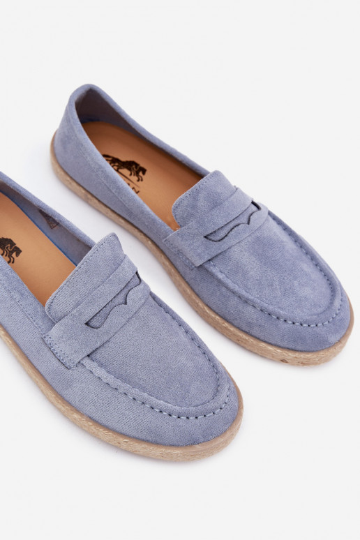 Mocassins Tem que sercho Com trança cor azul Fiamar