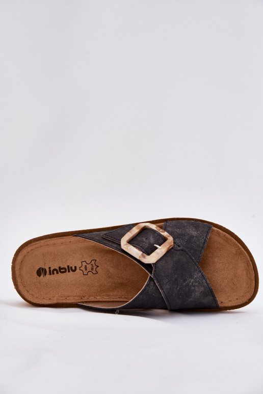 Chinelos femininos com fivelas Inblu ED000025 cor preta Chinelos femininos com fivelas Inblu ED000025 cor preta