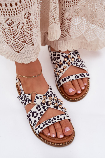 Sandálias femininas com salto largo Ze cor douradami Pregos Branco-cor preta Zanira