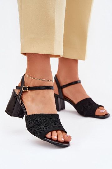 Sandálias femininas Habilitado SłupkoParaym Obcasie cor preta Sarena