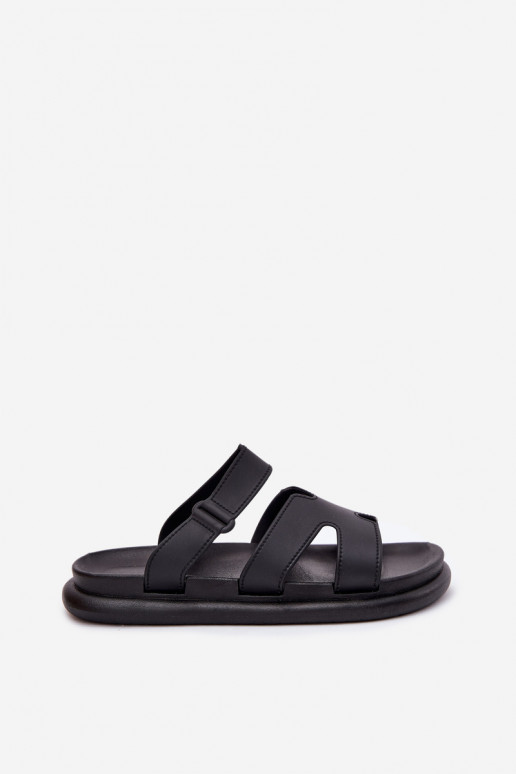 Borracha Chinelos femininos com alças cor preta Tavirae