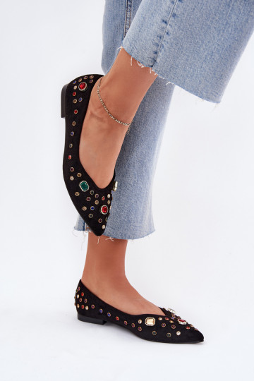 Bailarinas Feminino Decorado Kryształkami cor preta Valena 2