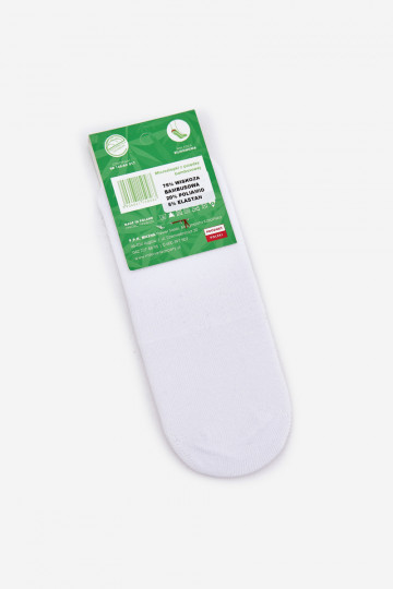Meias femininas de bambu de microfibra na cor branca 2