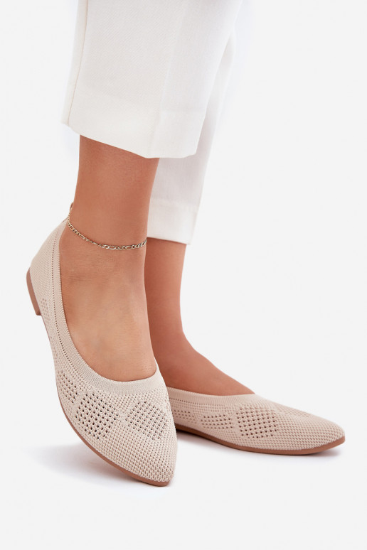 Bailarinas de tecido Feminino bege Zelira