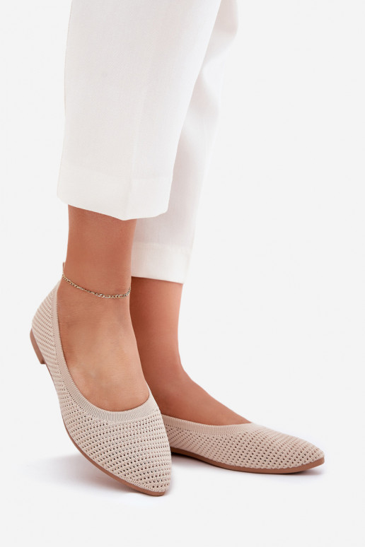 grade Bailarinas de tecido Feminino bege Sarina