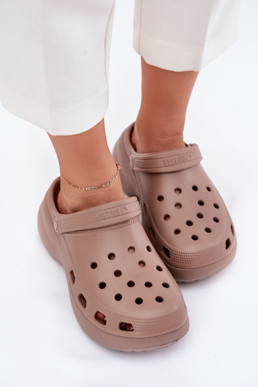 Chinelos leves Chinelos femininos com solas maciças da moda Big Star RR274A121 bege