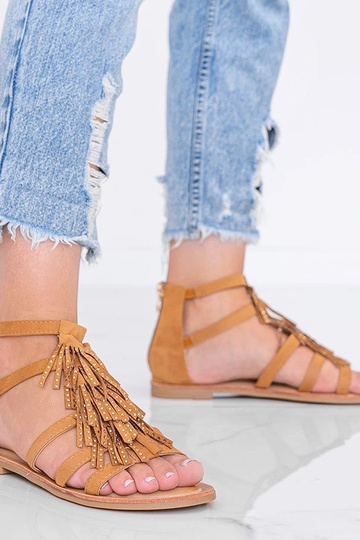 Sandalas marrom claro com...