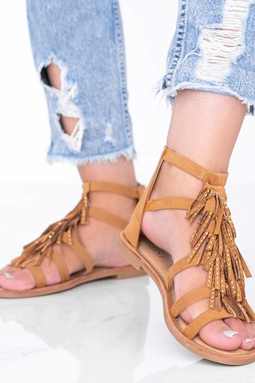 Sandalas marrom claro com... 2