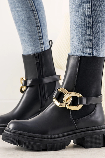 Botas pretas Trinity Chain até o tornozelo