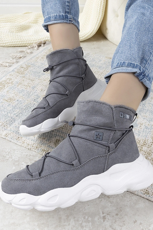 Botas de inverno femininas cinzas...