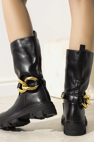 Botas pretas com isolamento e corrente Harrison 2