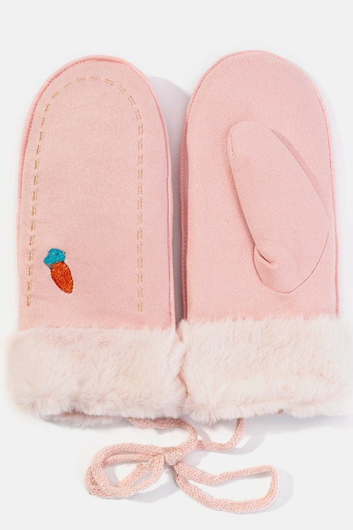 Luvas infantis rosa cenoura