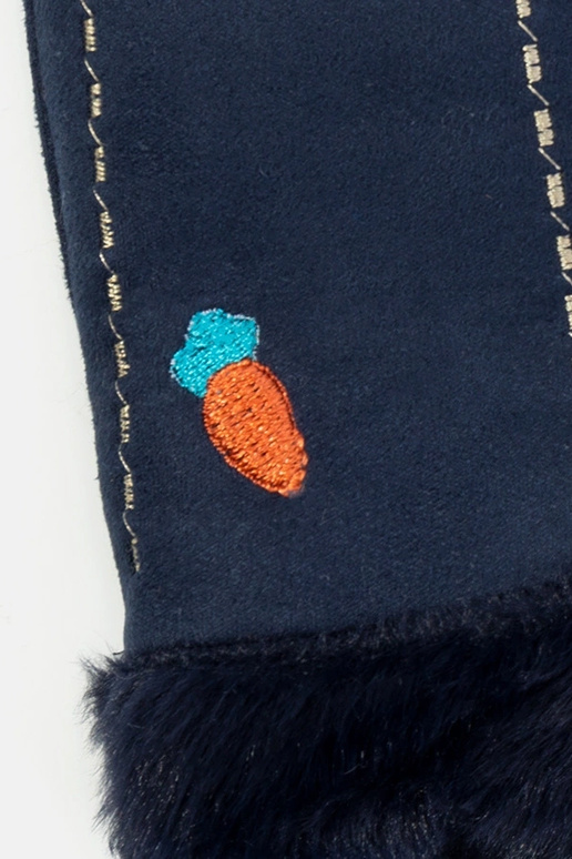 Luvas infantis azul marinho cenoura